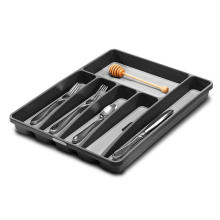 Non Slip Plastic tray for Drawer and Kitchen, Classic Narrow and Practical Silverware Tray and Organizer